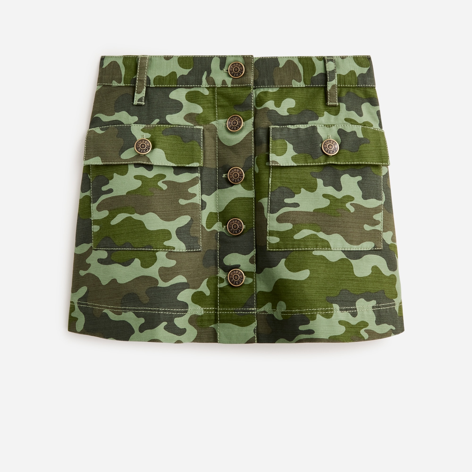 Jcrew Girls button-front skirt in camouflage
