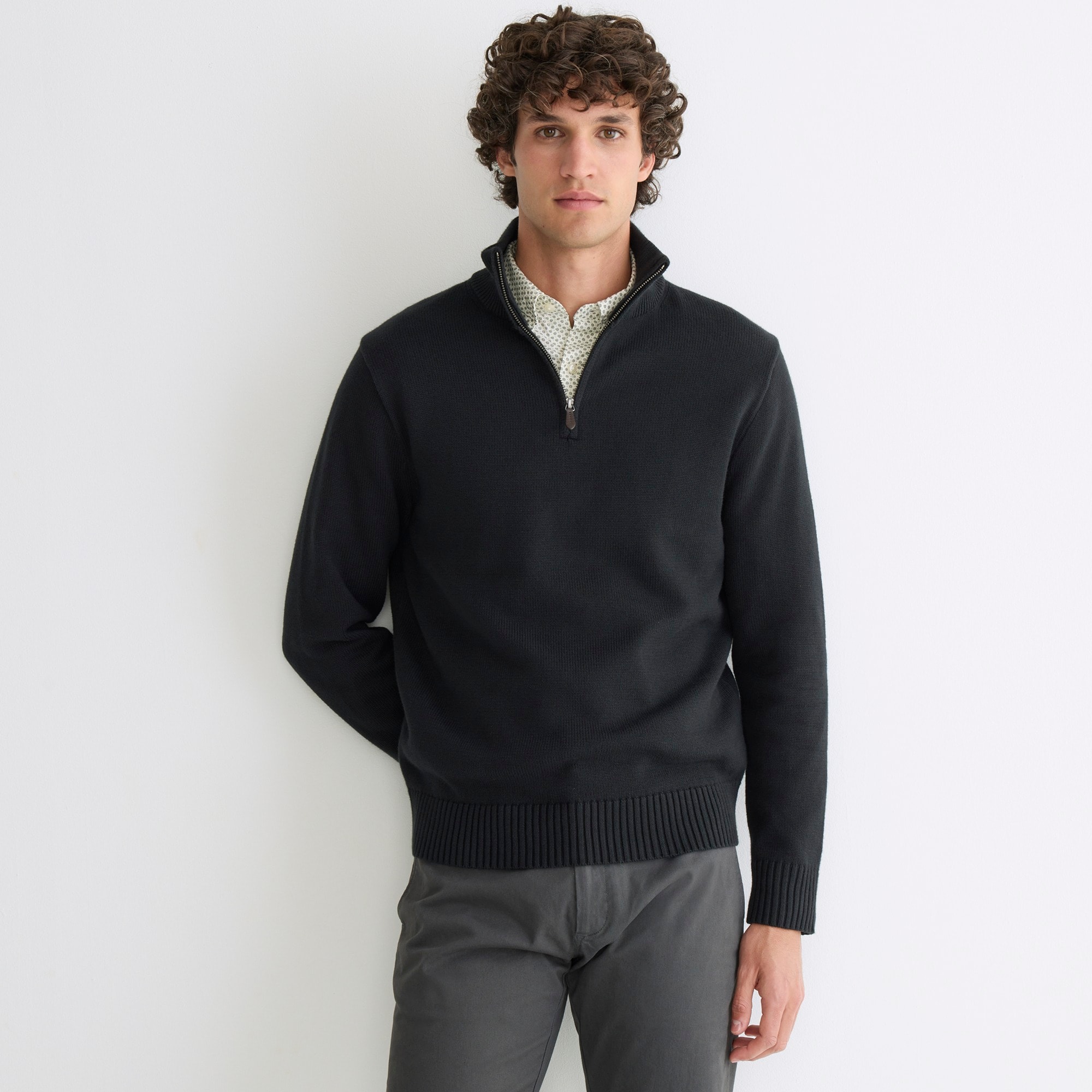 Jcrew Heritage cotton half-zip sweater