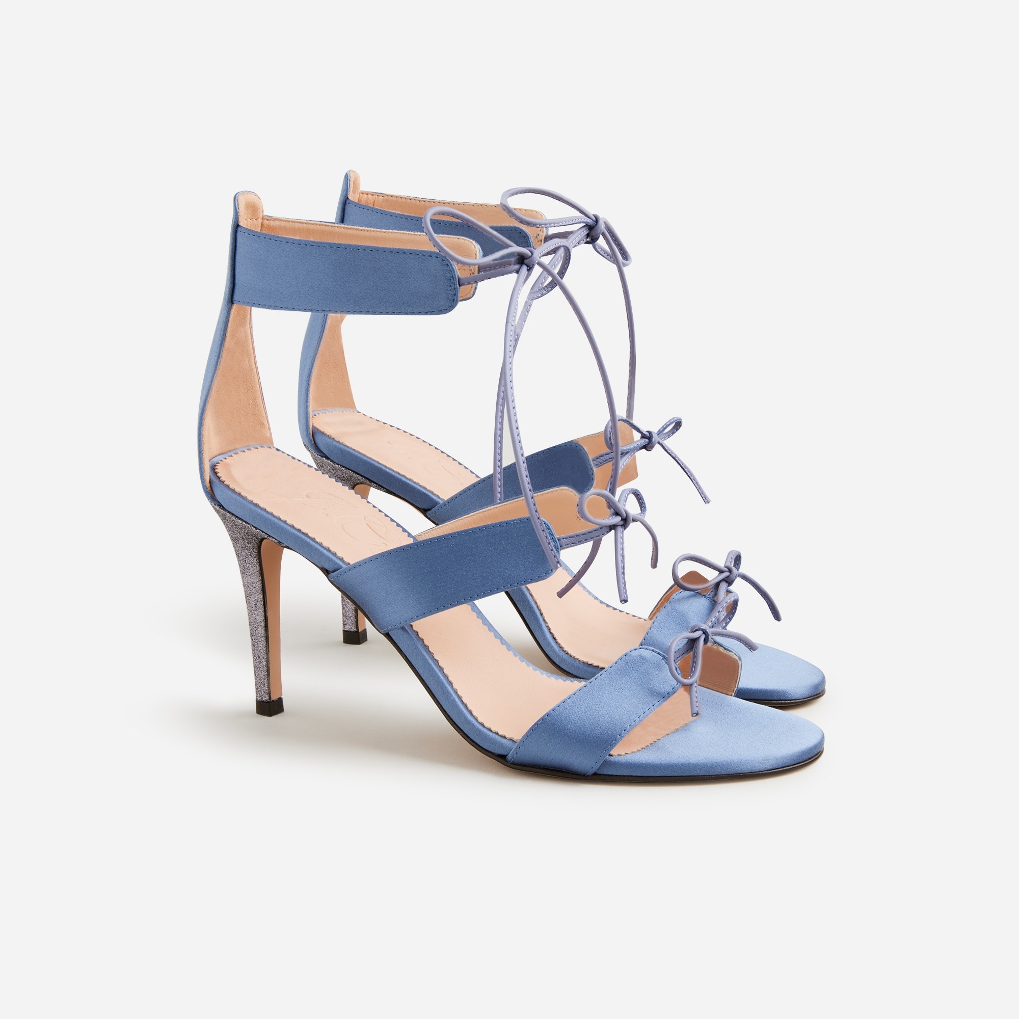 Jcrew Collection Rylie lace-up heels in Italian satin