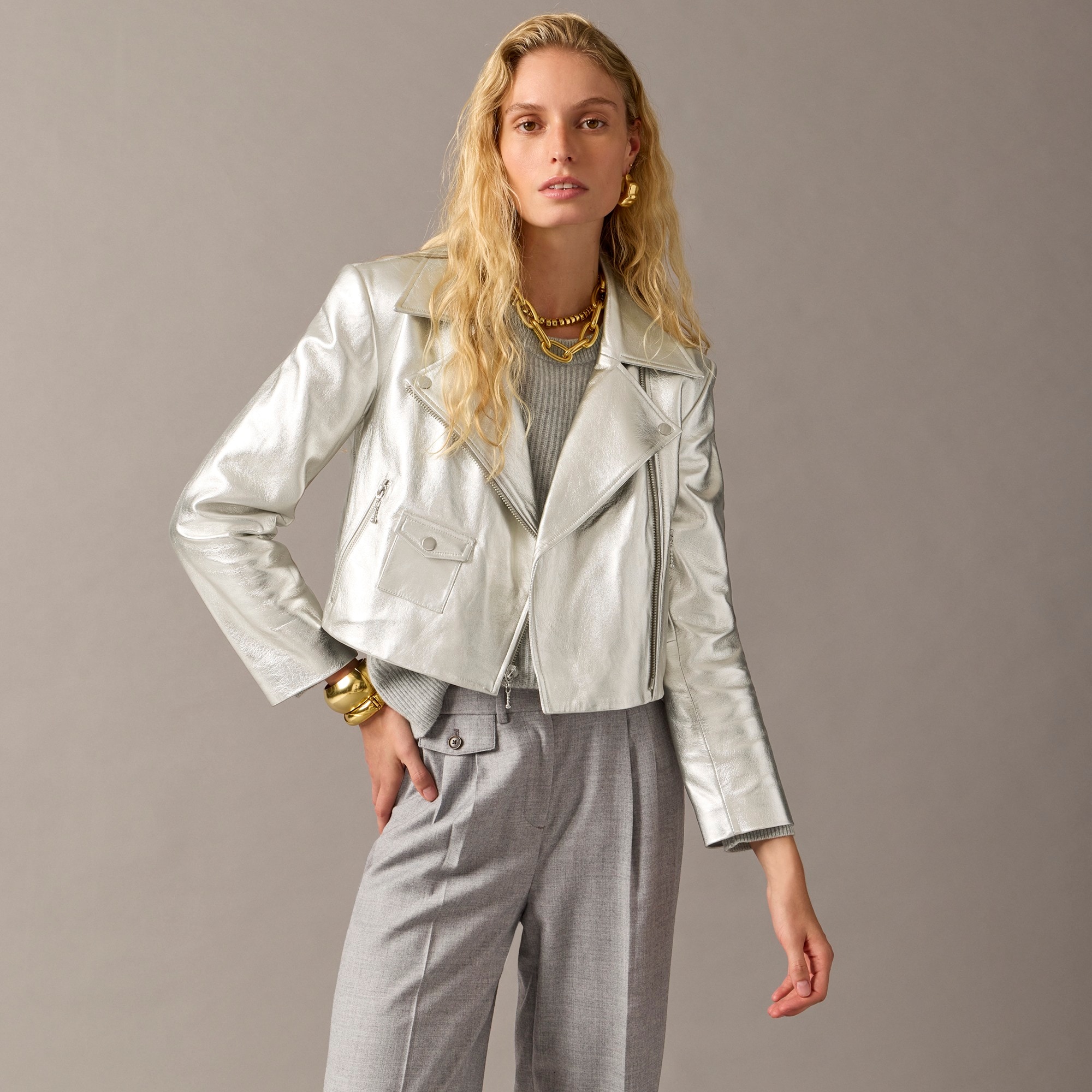 Jcrew Collection limited-edition silver leather jacket