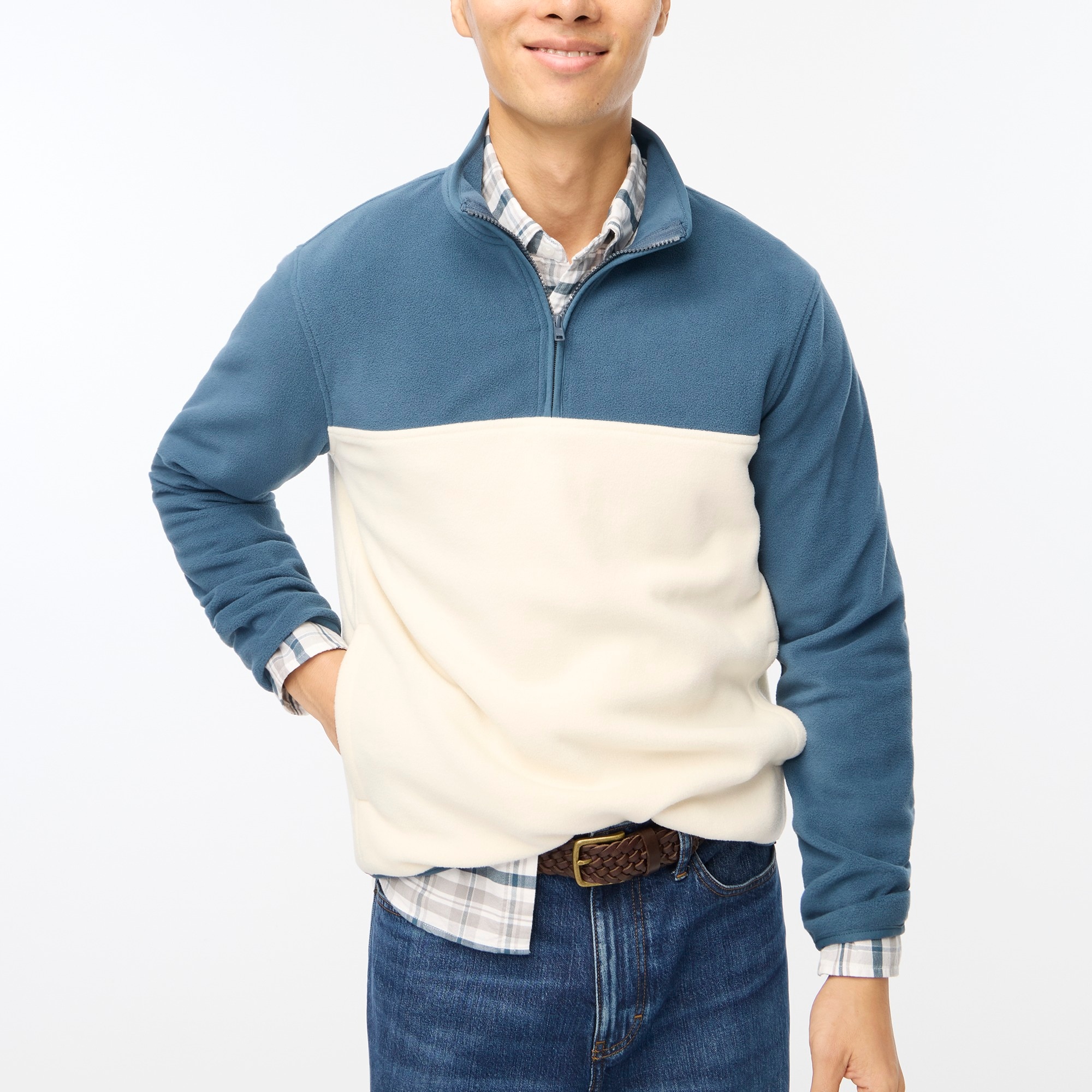 Jcrew Colorblock half-zip pullover
