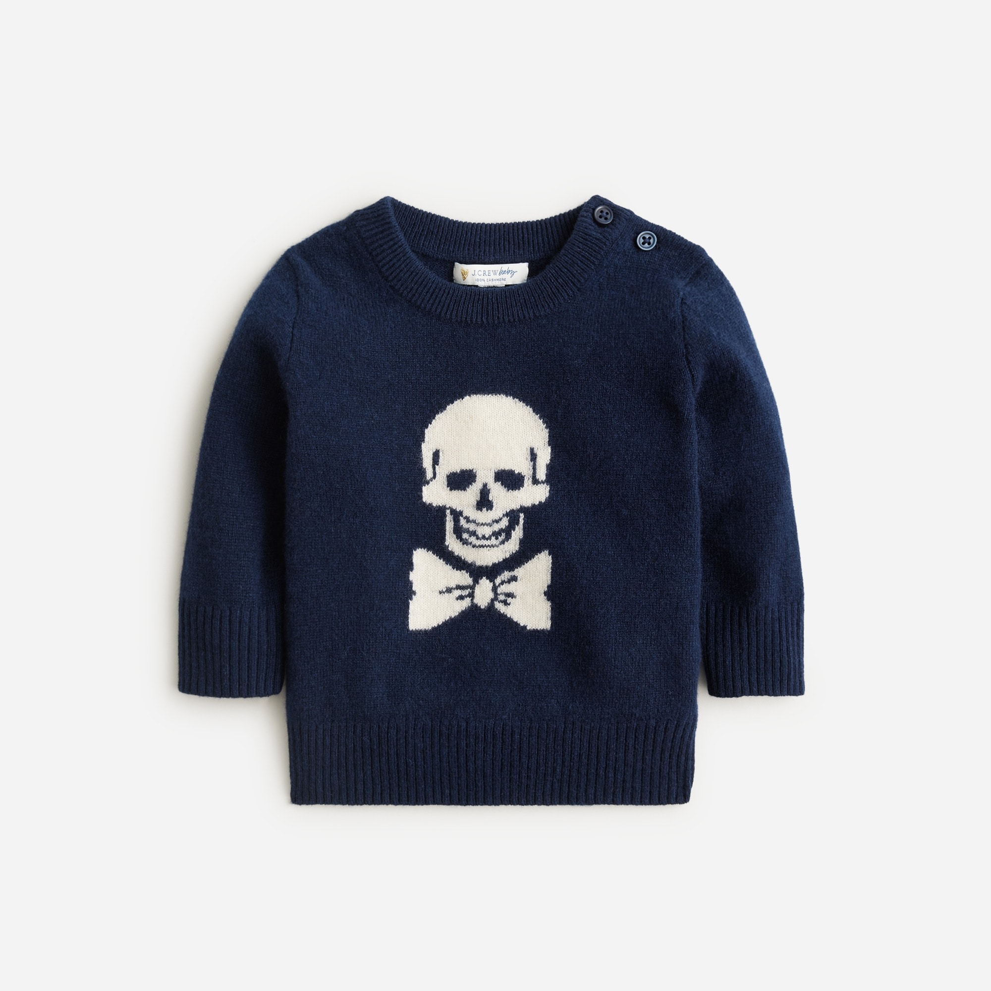 Jcrew Limited-edition baby cashmere skull crewneck sweater