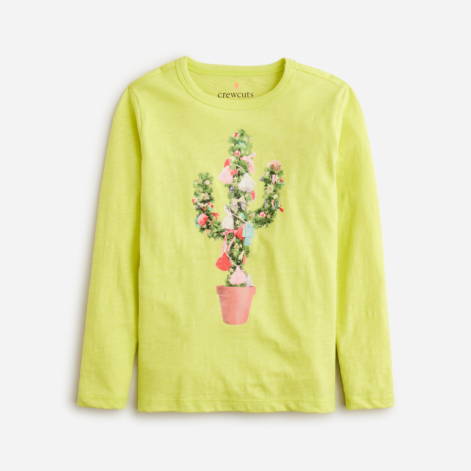 Jcrew Girls long-sleeve holiday cactus graphic T-shirt