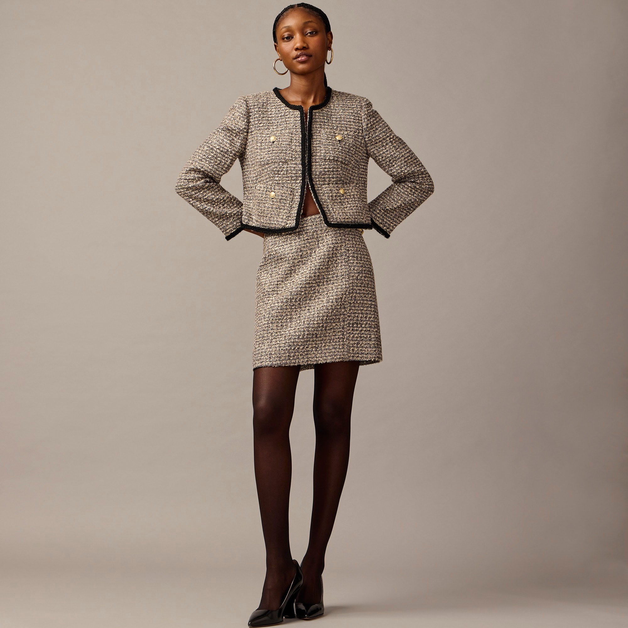 Jcrew Collection A-line mini skirt in tinsel tweed