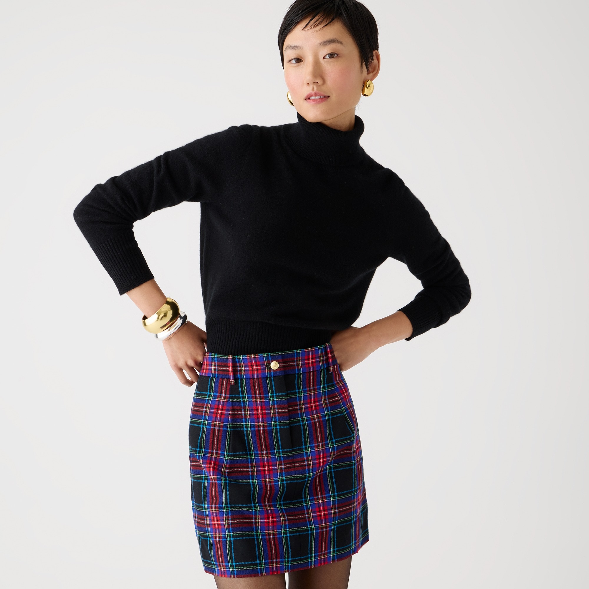 Jcrew Trouser mini skirt in Stewart tartan