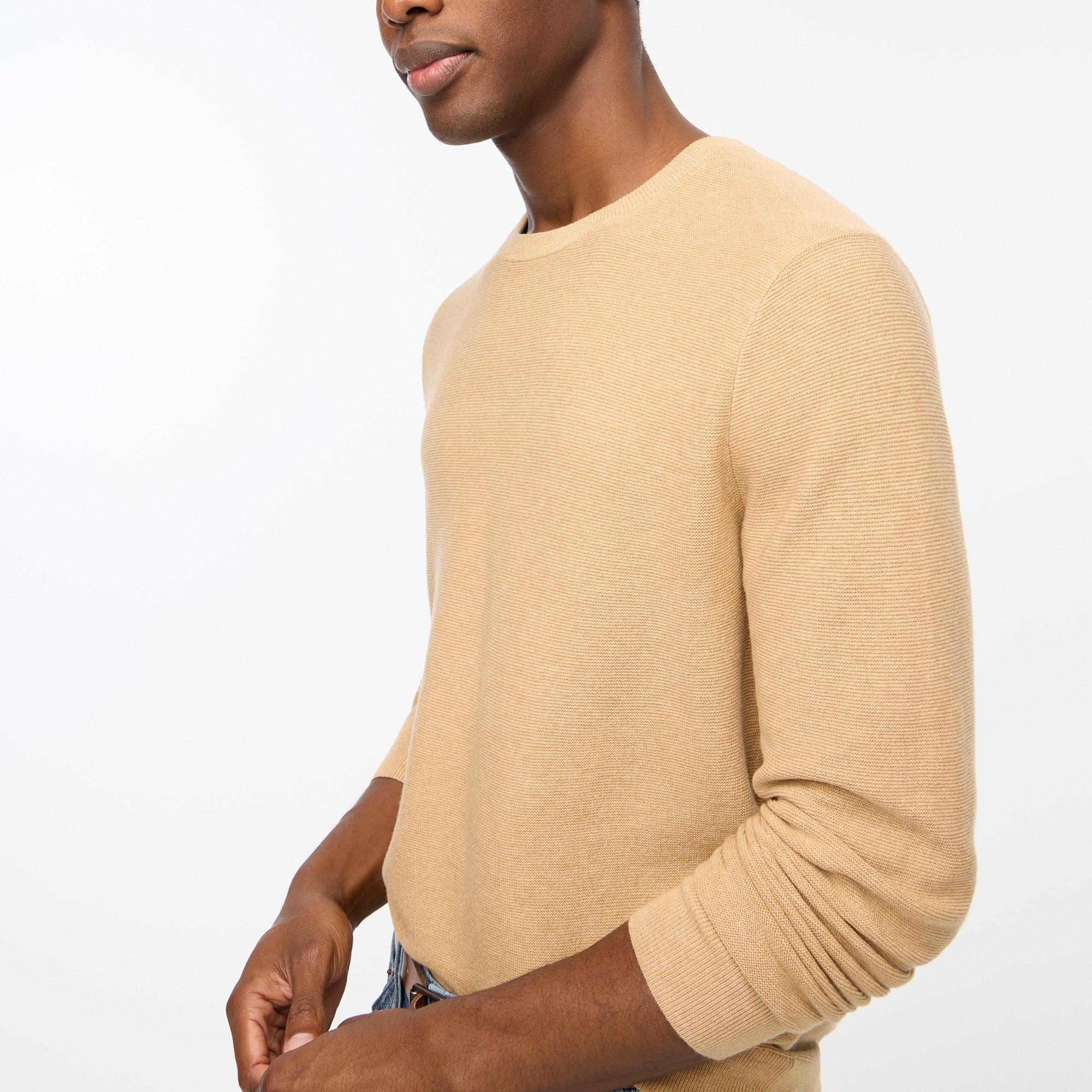 Jcrew Cotton garter-stitch crewneck sweater