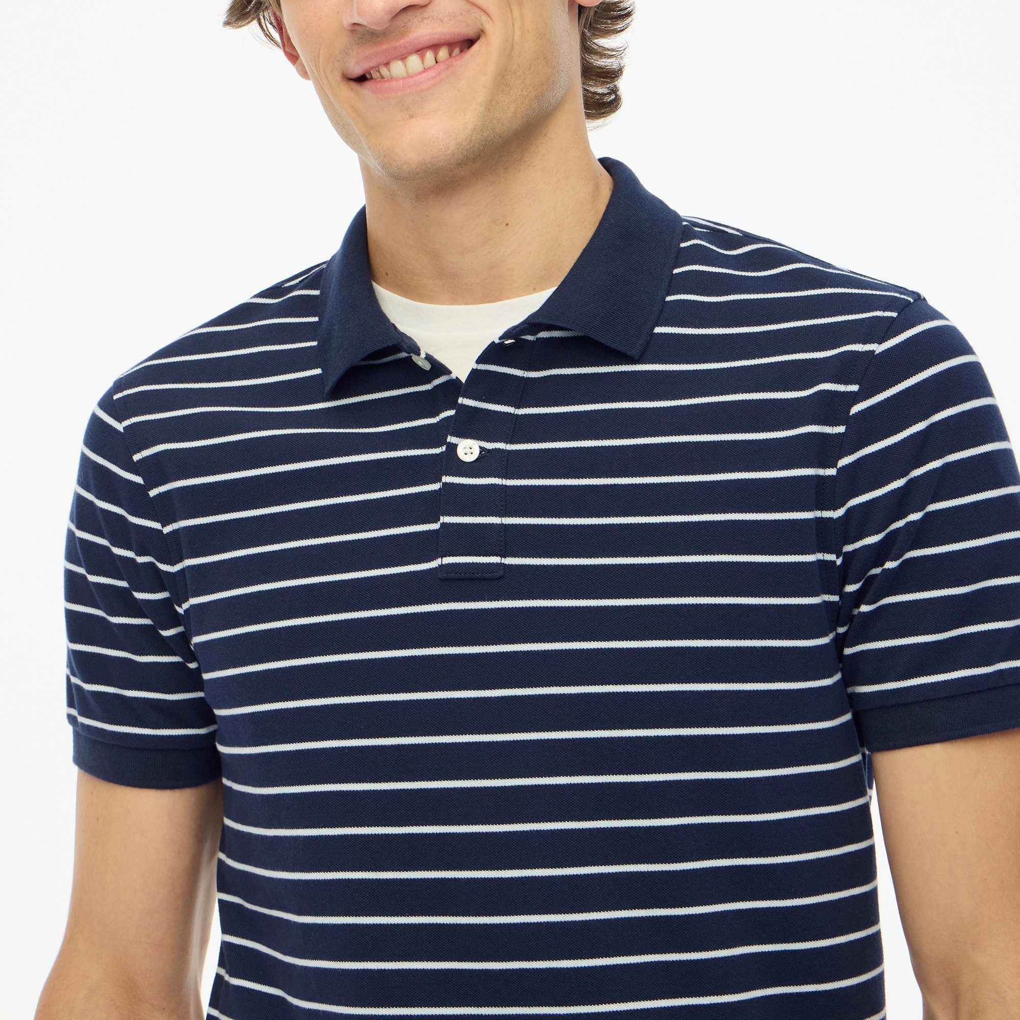 Jcrew Untucked-fit striped flex pique polo shirt