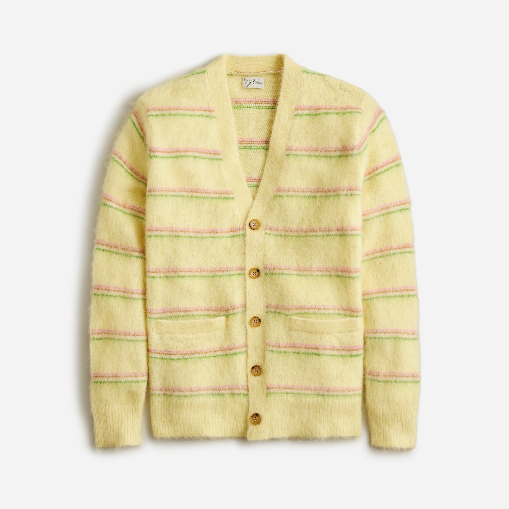 Jcrew Alpaca-blend V-neck cardigan sweater in stripe