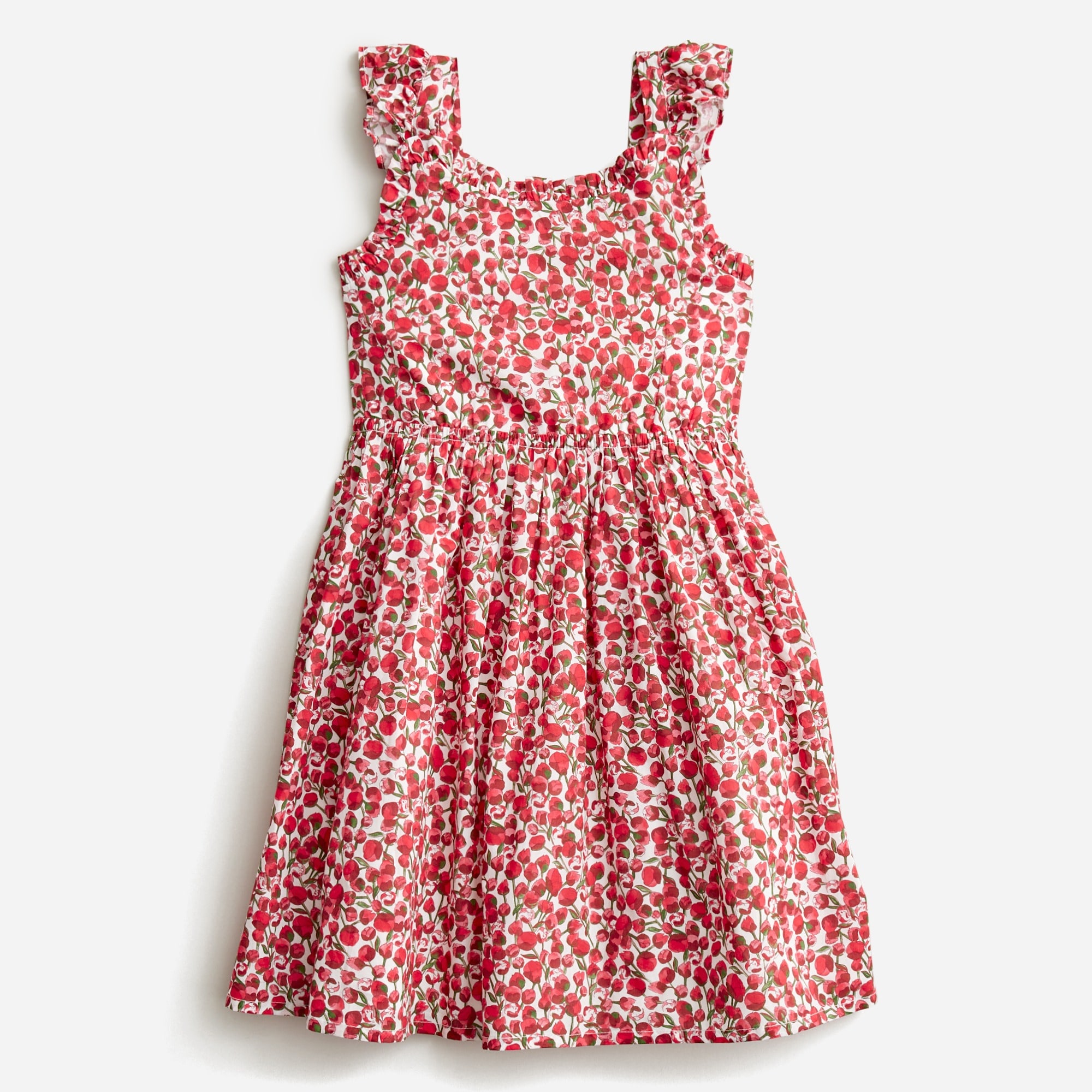 Jcrew Girls flutter-sleeve dress in Libertyu0026reg; Elizas Red fabric