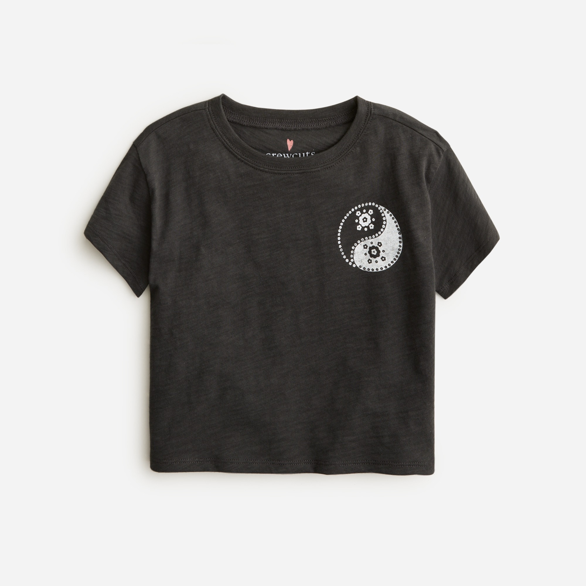 Jcrew Girls cropped yin-yang graphic T-shirt