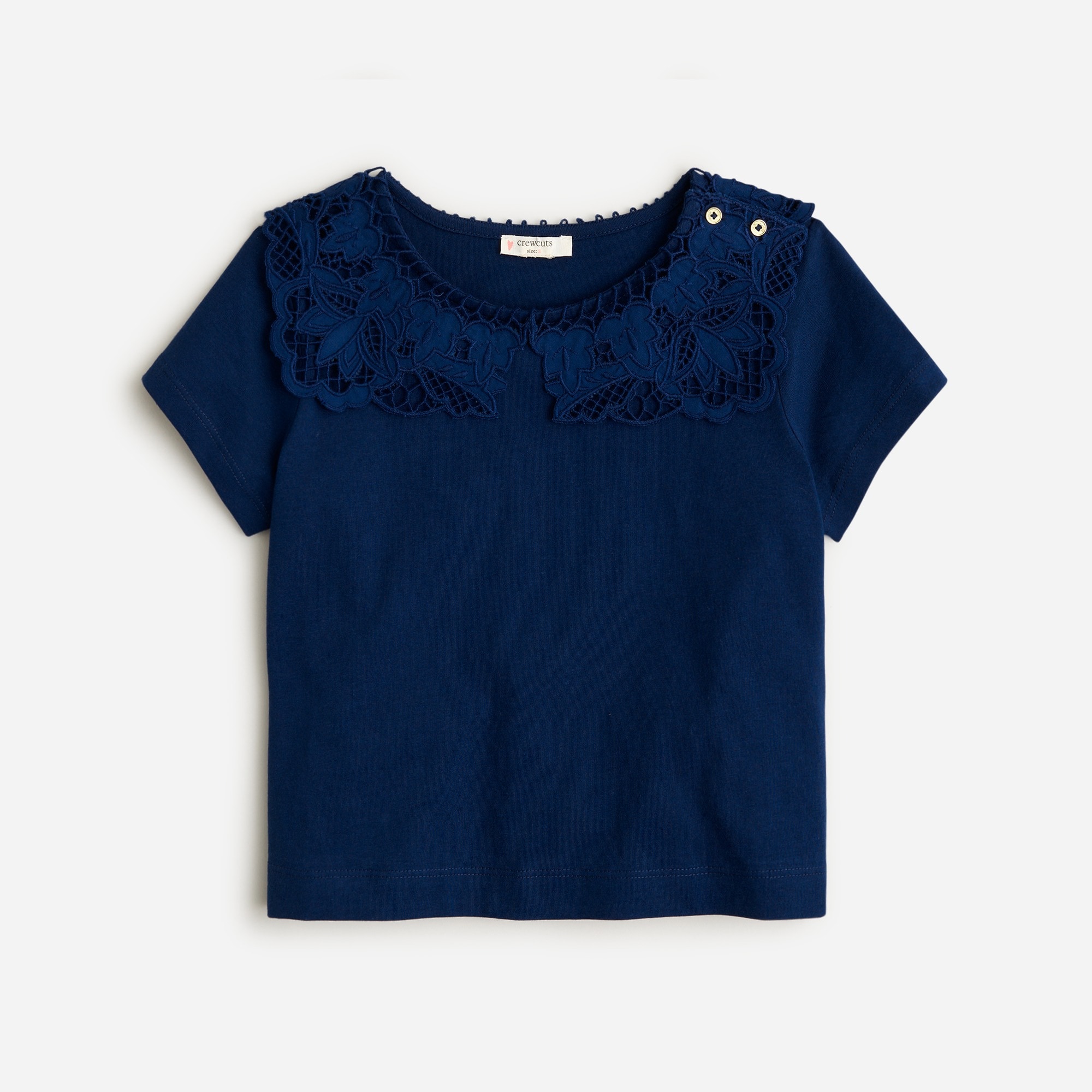 Jcrew Girls lace-collar T-shirt
