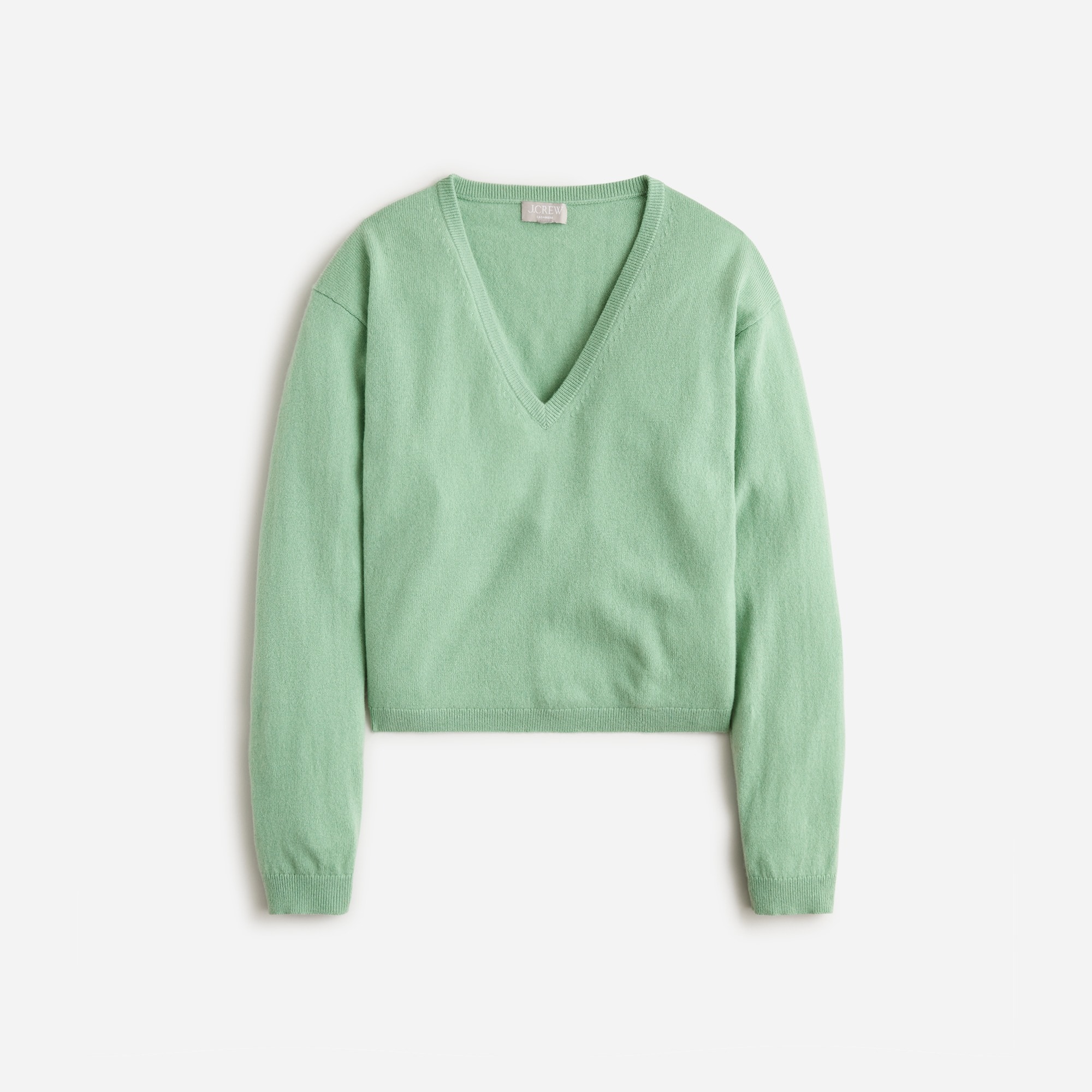 Jcrew Cashmere relaxed cropped V-neck sweater