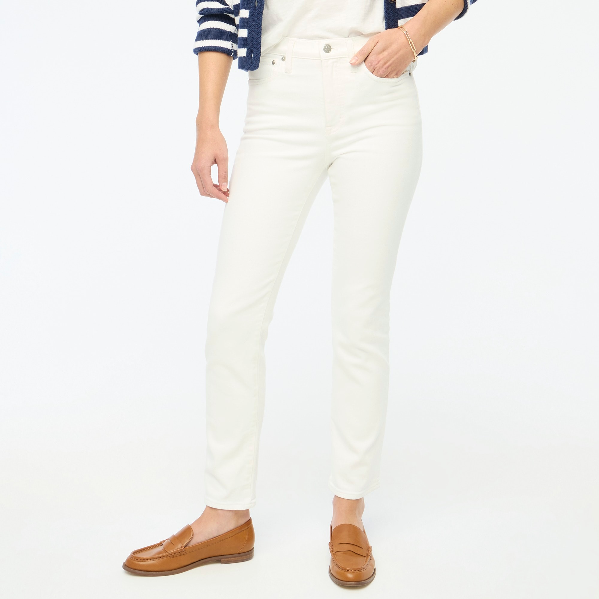 Jcrew Essential straight white jean in all-day stretch