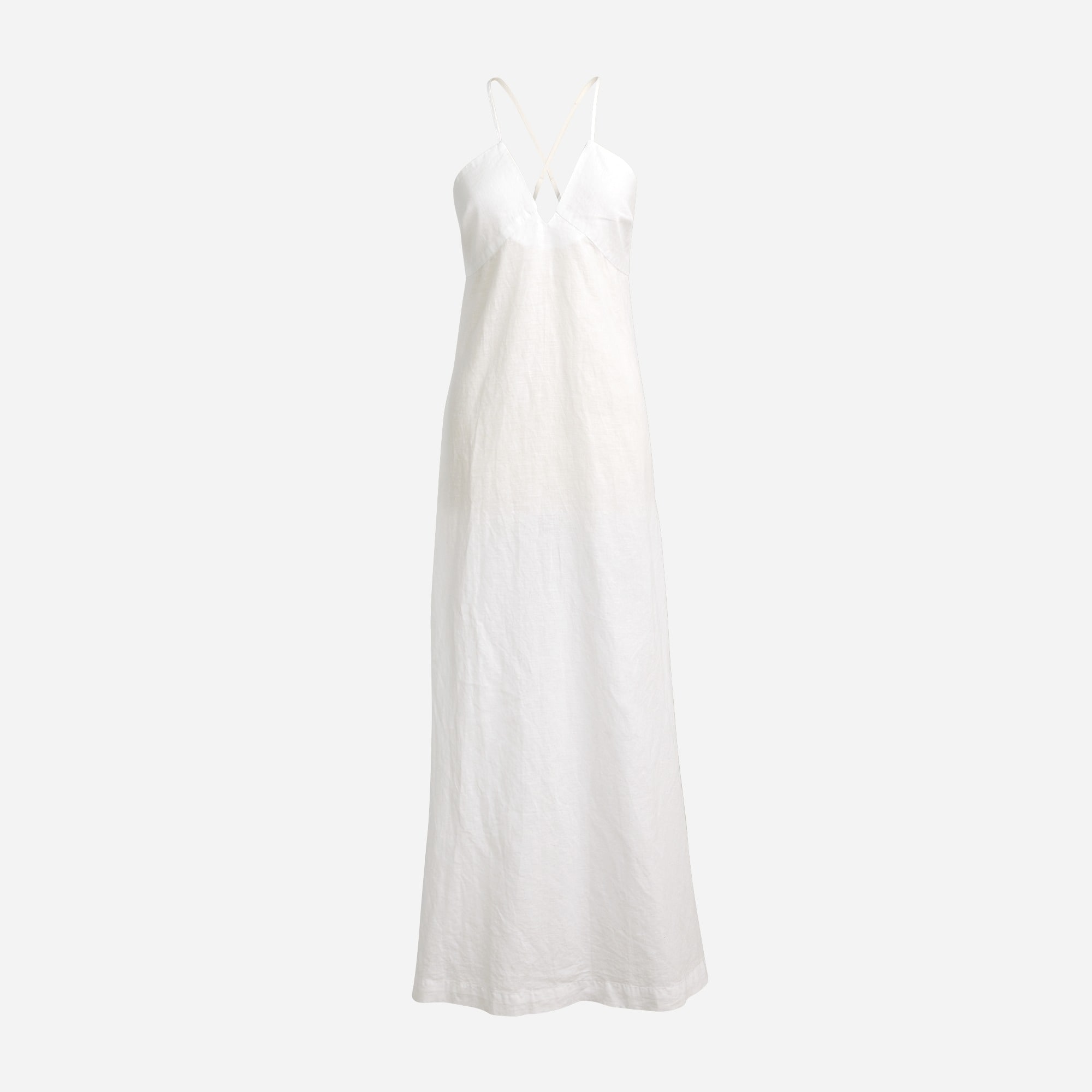 Jcrew Cross-back beach dress in linen-cotton blend