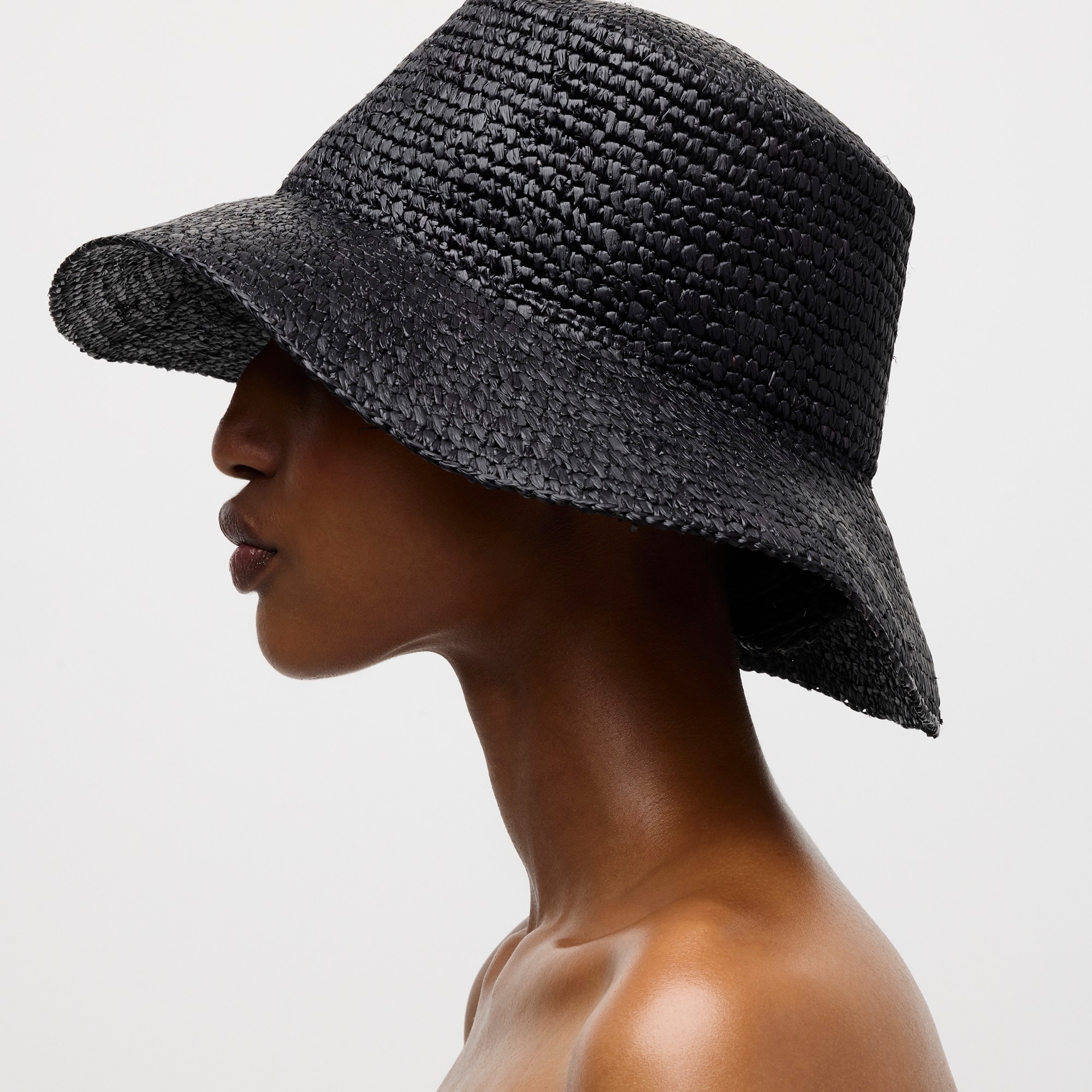 Jcrew Wide-brim raffia bucket hat
