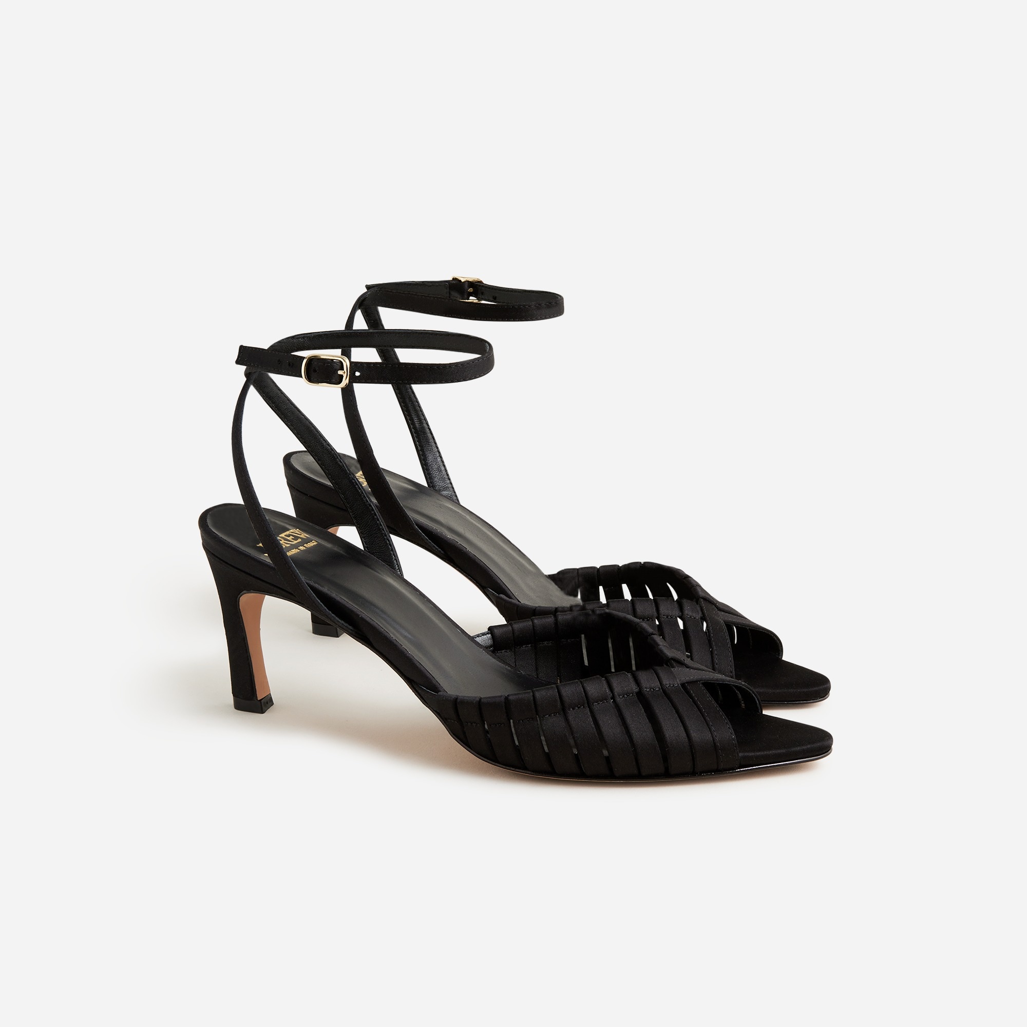 Jcrew Made-in-Italy curved-heel sandals in satin