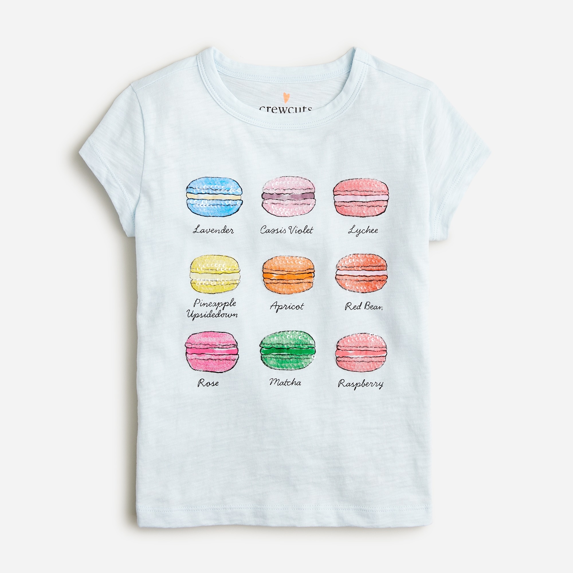 Jcrew Girls shrunken macaron graphic T-shirt with sequins