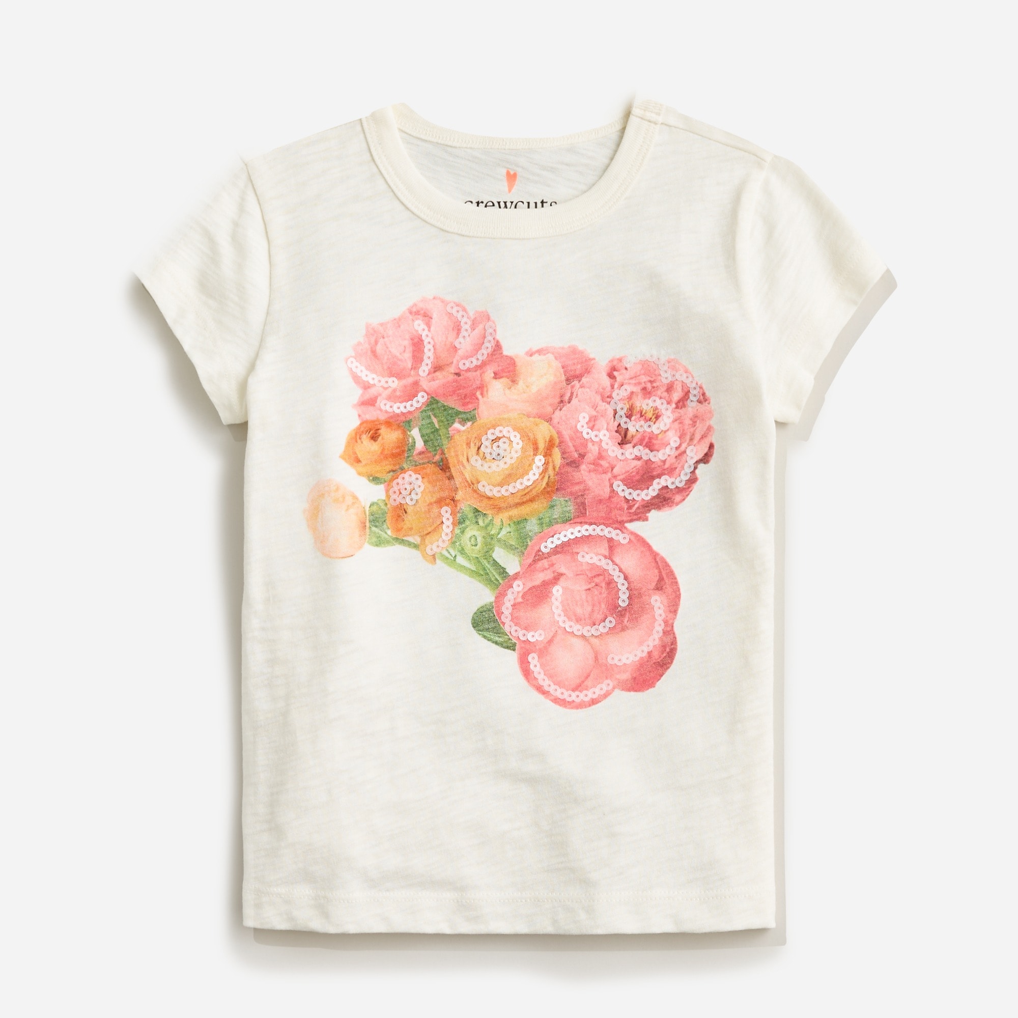 Jcrew Girls bouquet graphic T-shirt with sequins