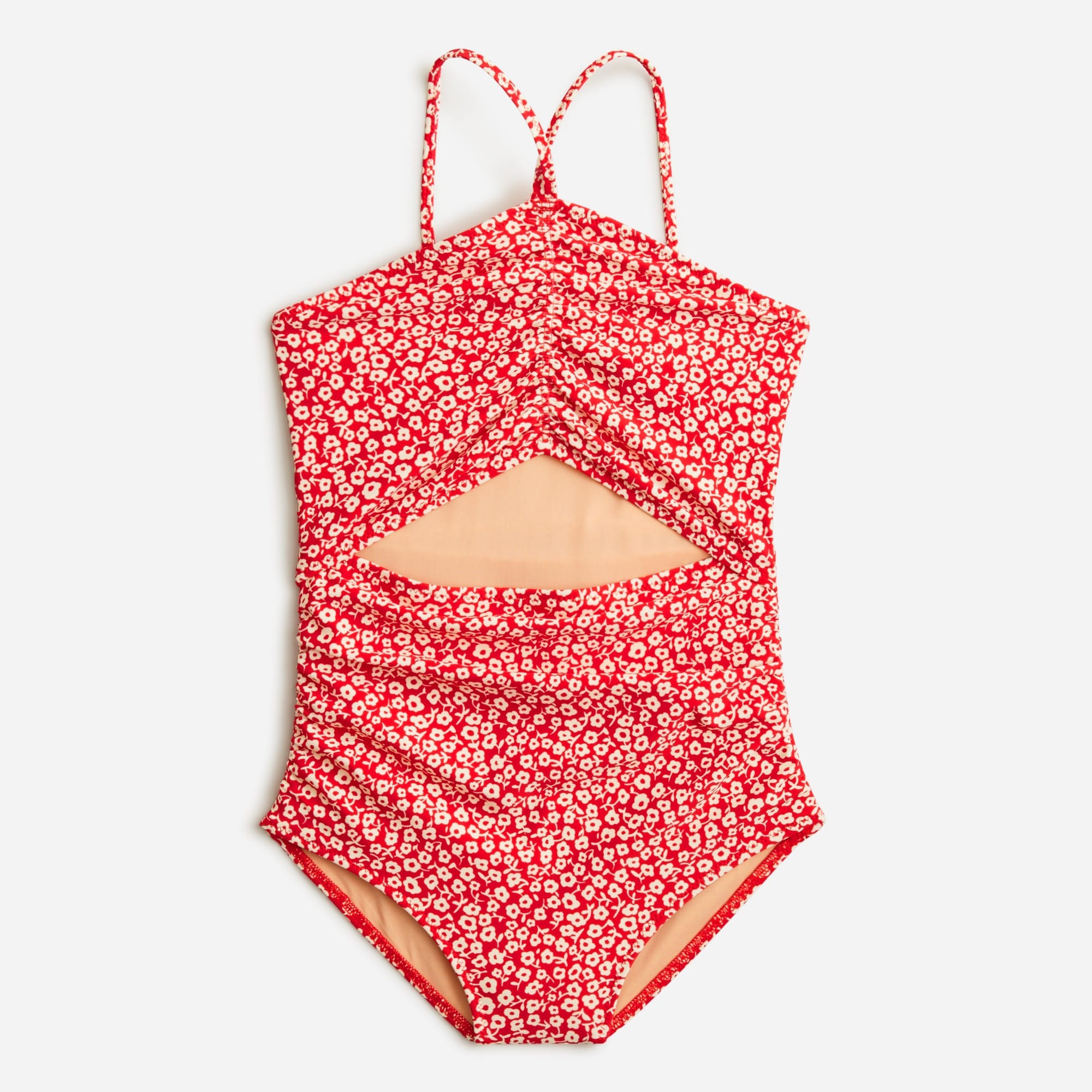 Jcrew Girls ruched one-piece swimsuit with UPF 50+