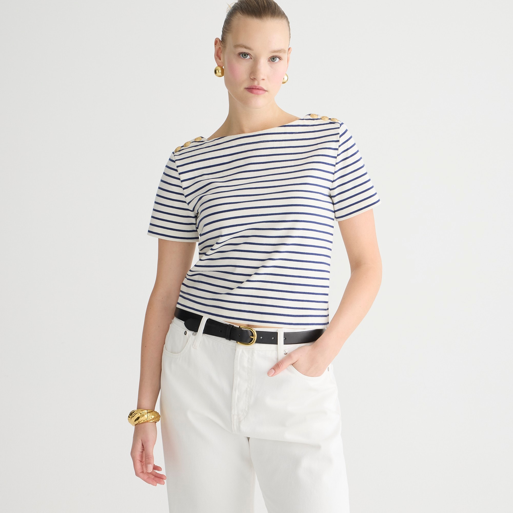 Jcrew Mariner cloth short-sleeve T-shirt with buttons