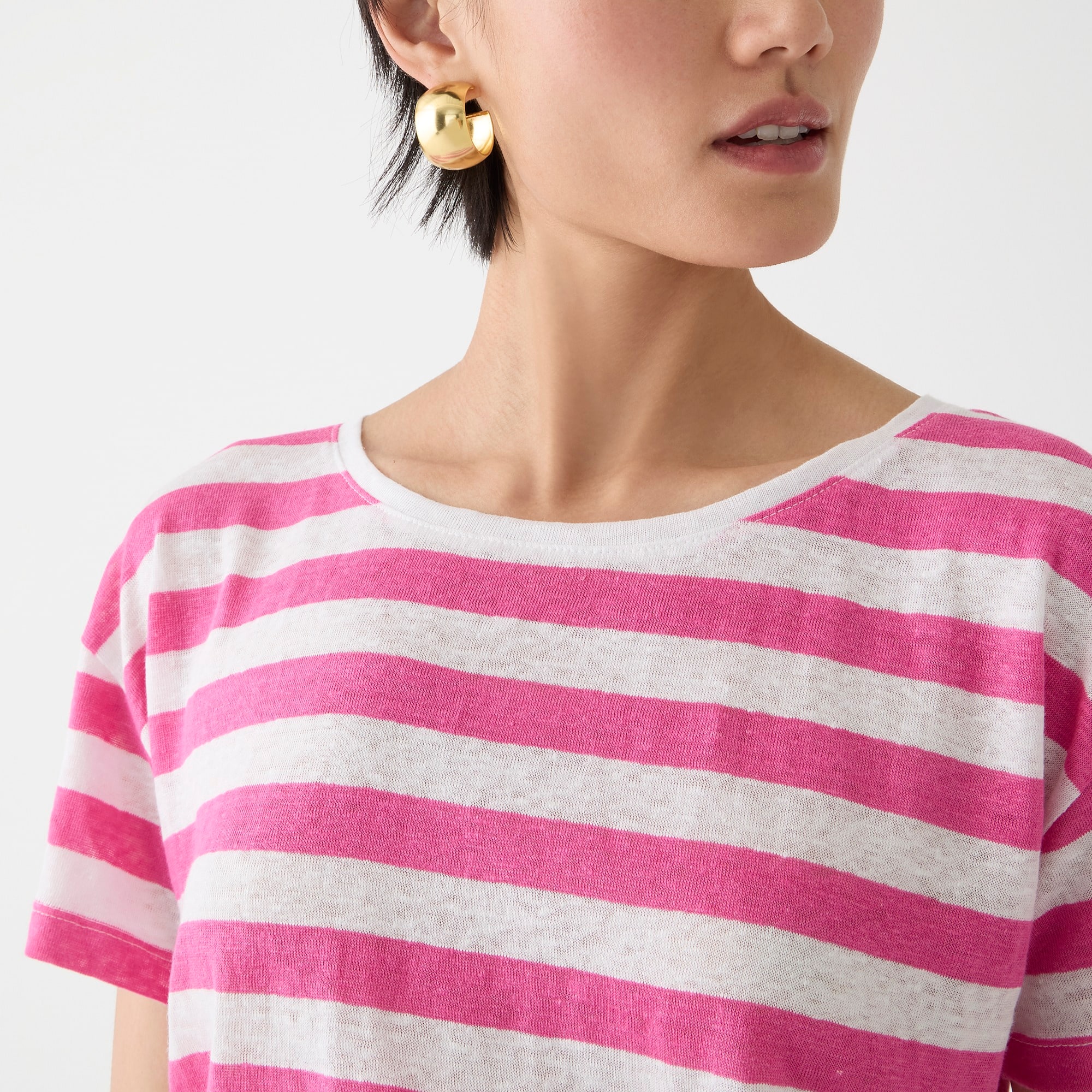 Jcrew Relaxed linen T-shirt in stripe