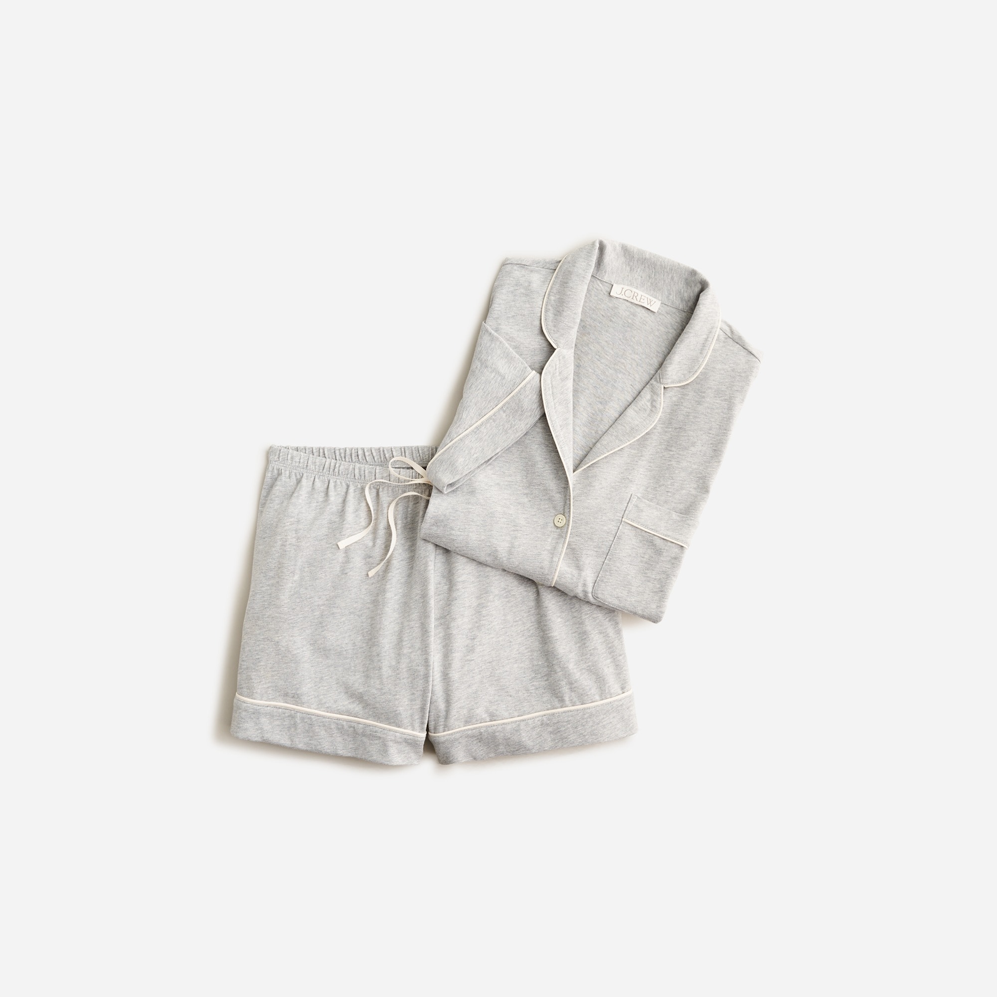Jcrew Short-sleeve pajama short set in dreamy cotton blend