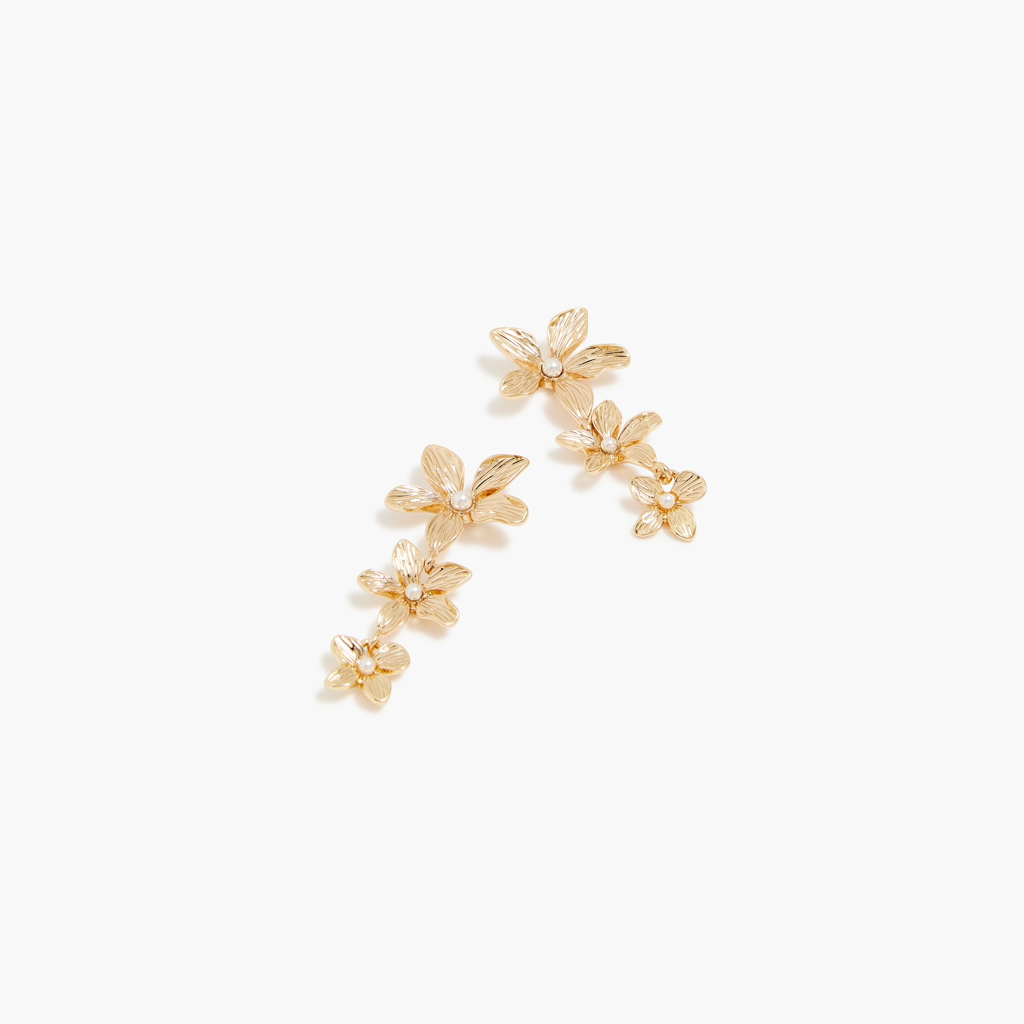 Jcrew Gold floral drop earrings