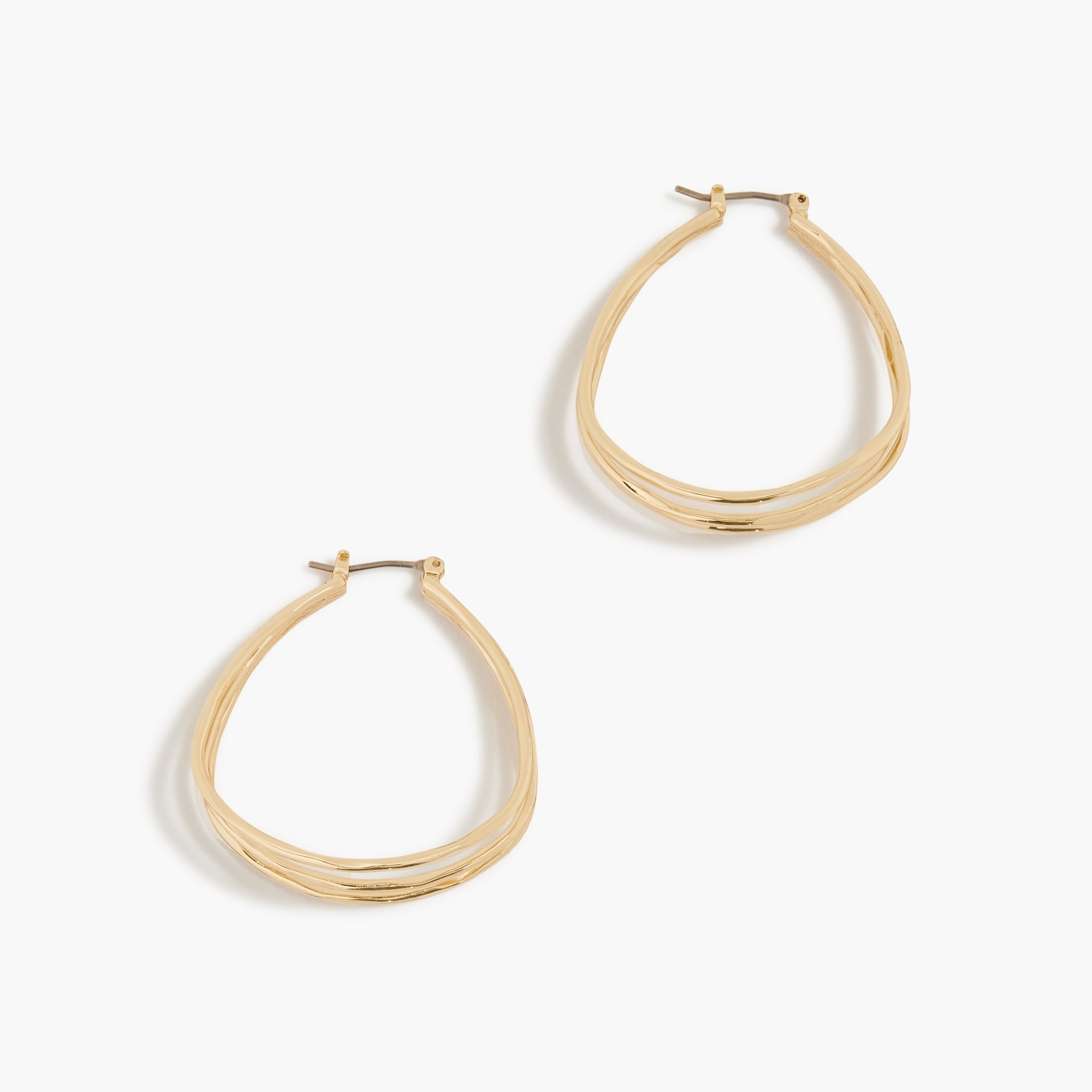 Jcrew Gold triple-hoop earrings
