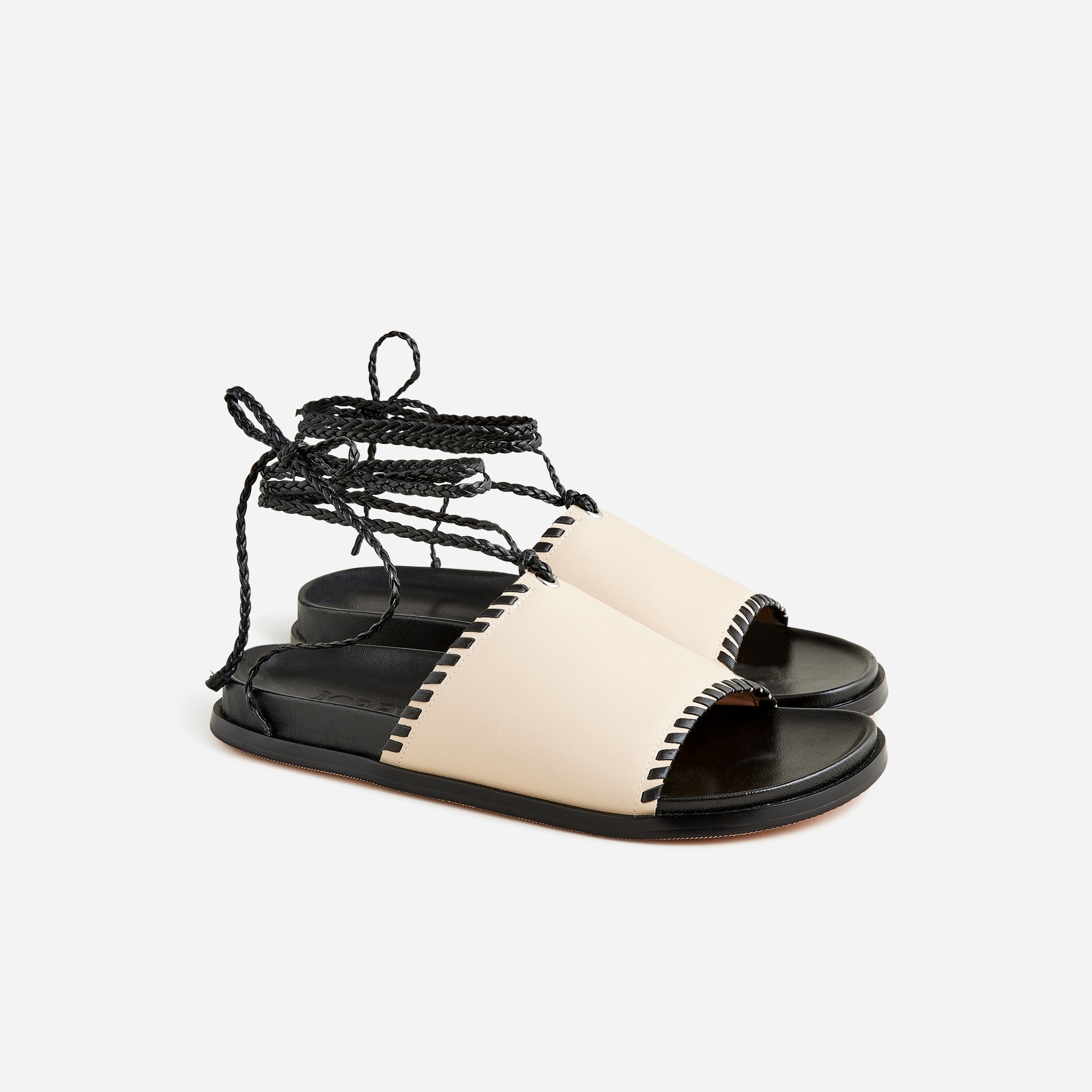 Jcrew Colbie braided lace-up sandals in leather
