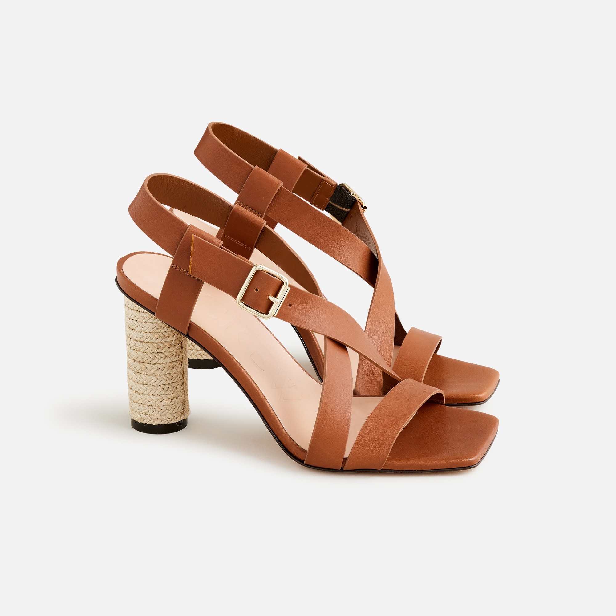 Jcrew Rounded rope-heel sandals in leather