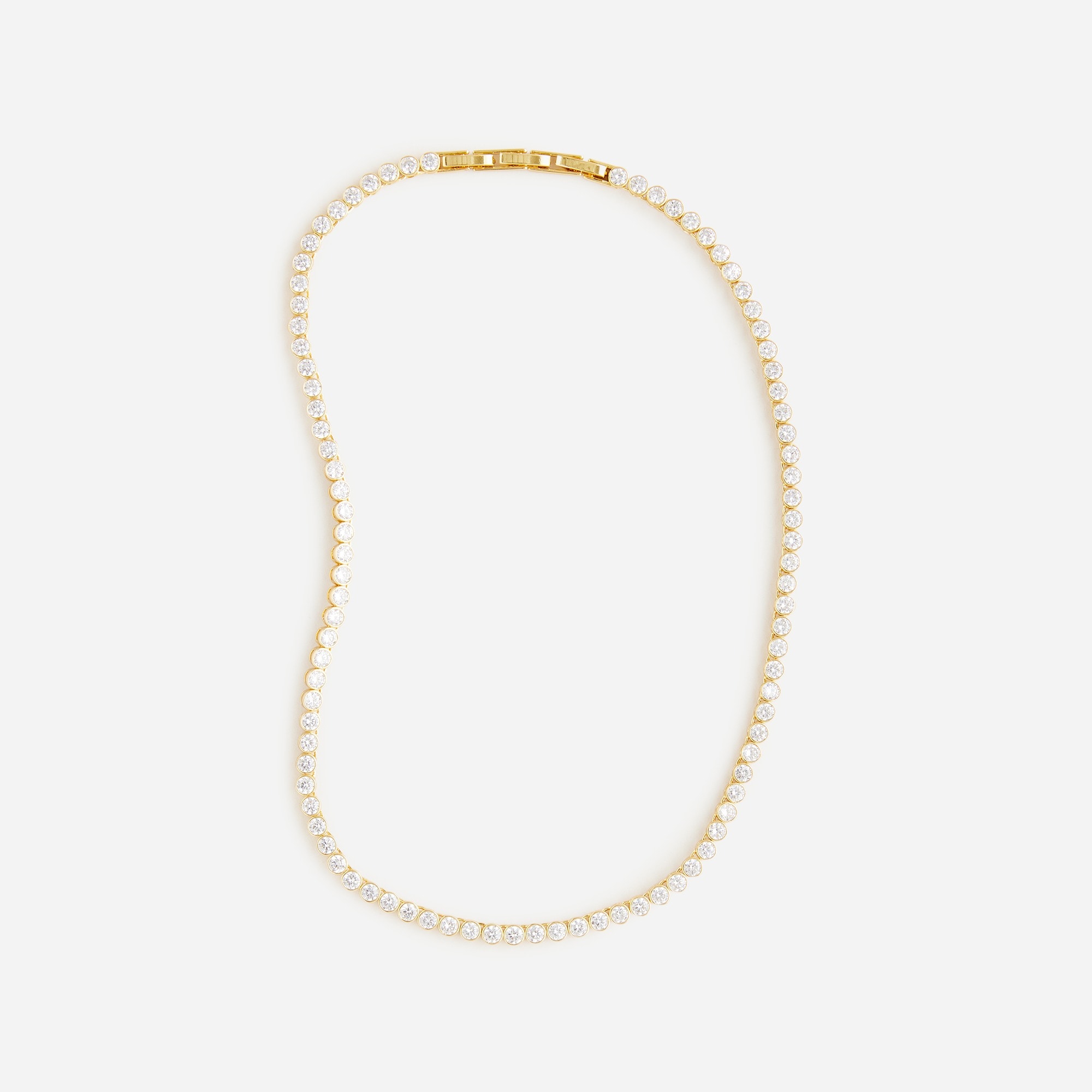 Jcrew Round cubic zirconia bezel-set tennis necklace