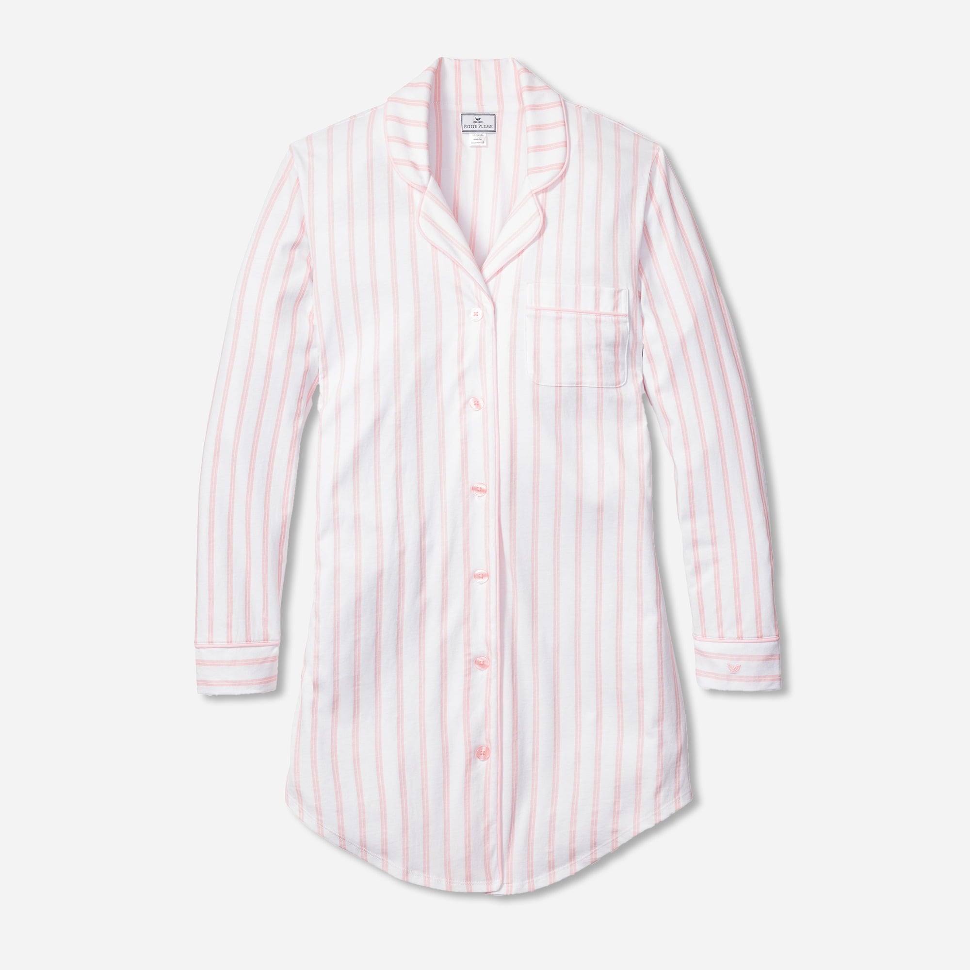 Jcrew Petite Plumeu0026trade; womenu0026apos;s luxe Pima cotton nightshirt in stripe