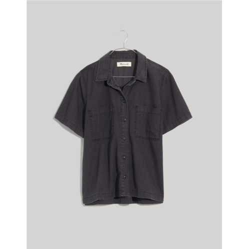 Madewell Denim Short-Sleeve Button-Up Shirt in Lunar Wash