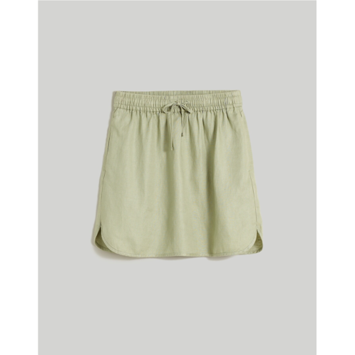 Madewell Plus Linen-Blend Curved-Hem Mini Skirt