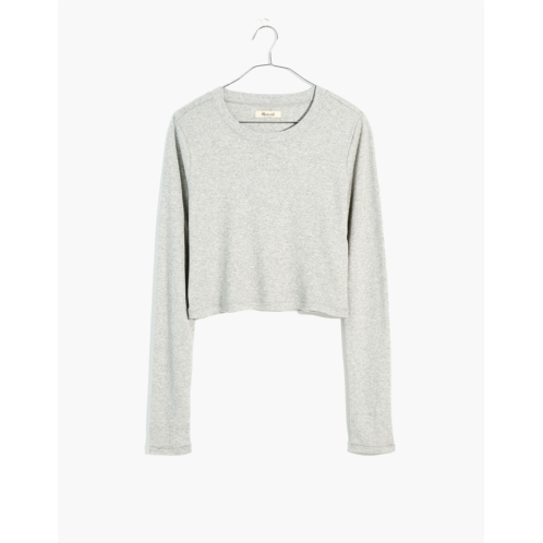 Madewell Fine Ribbed Supercrop Crewneck Long-Sleeve Tee