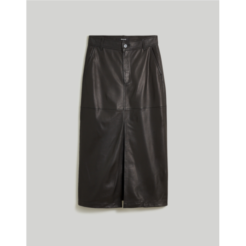 Madewell Leather Midi Skirt