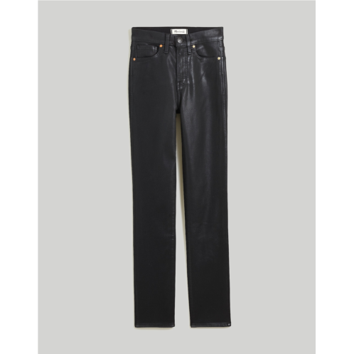 Madewell Stovepipe Jeans in True Black Wash: Coated Edition