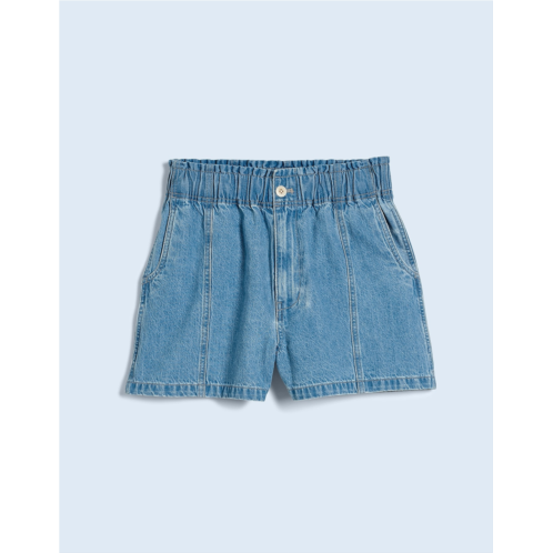 Madewell Denim Pull-On Paperbag Shorts in Bunten Wash