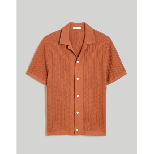 Madewell Textured-Stitch Sweater Polo Shirt