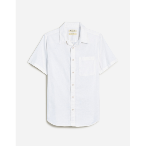 Madewell Perfect Short-Sleeve Shirt in Hemp-Cotton Blend
