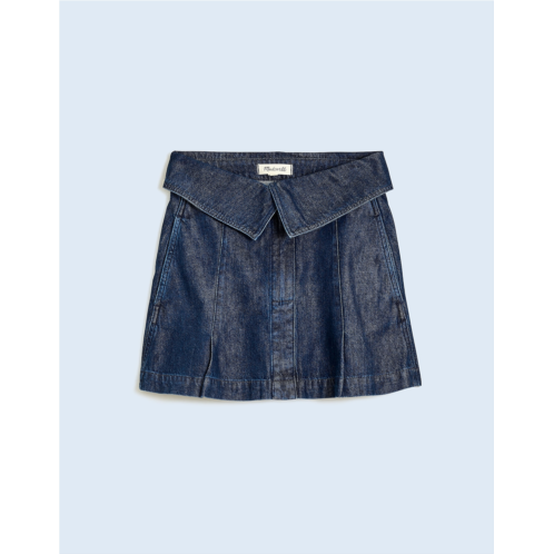 Madewell Denim Foldover-Waist Mini Skirt in Carmelo Wash