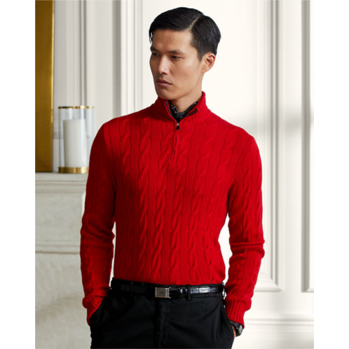 Polo Ralph Lauren Cable-Knit Cashmere Quarter-Zip Sweater
