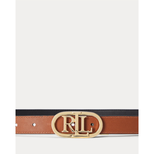 Polo Ralph Lauren Oval-Logo Reversible Leather Skinny Belt