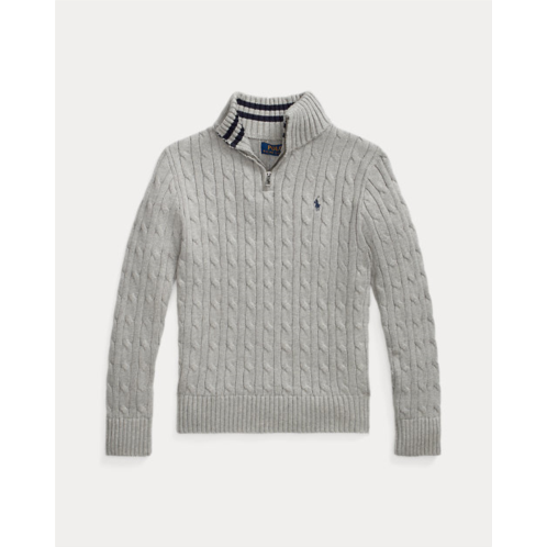 Polo Ralph Lauren Cable-Knit Cotton Quarter-Zip Sweater