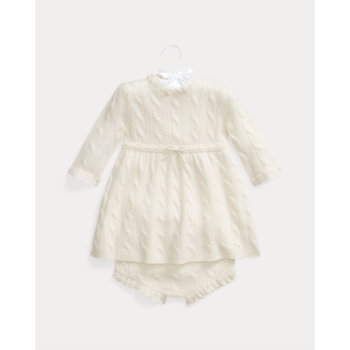 Polo Ralph Lauren Cable Cashmere Sweater Dress & Bloomer