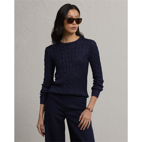 Polo Ralph Lauren Cable-Knit Silk Crewneck Sweater