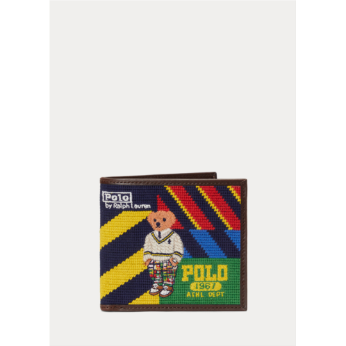 Polo Ralph Lauren Polo Bear Striped Needlepoint Wallet