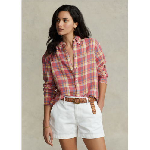 Polo Ralph Lauren Oversize Fit Plaid Linen Shirt