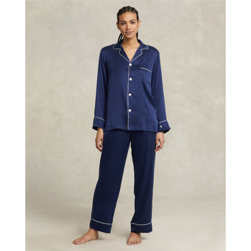 Polo Ralph Lauren Stretch Silk Long-Sleeve Pajama Set