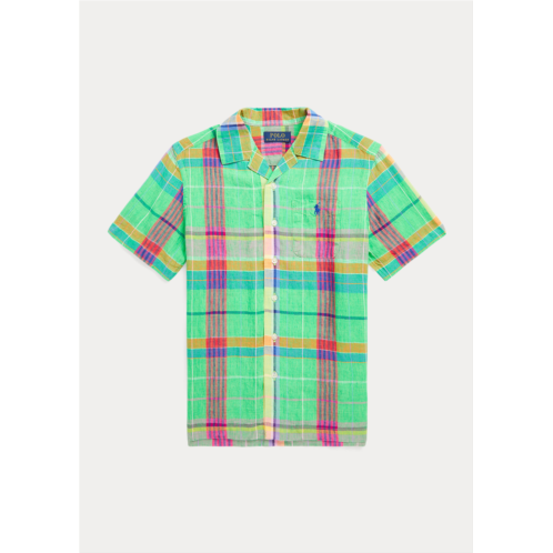 Polo Ralph Lauren Plaid Linen Camp Shirt